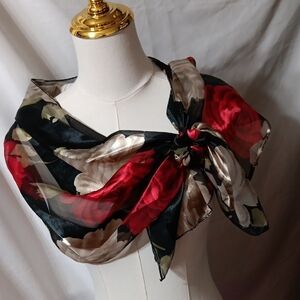 Chic Floral Silk Wrap